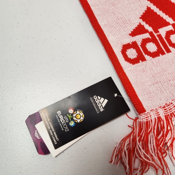 Adidas England Red White Fringe Football Soccer Scarf New NWT - Picture 4 of 6